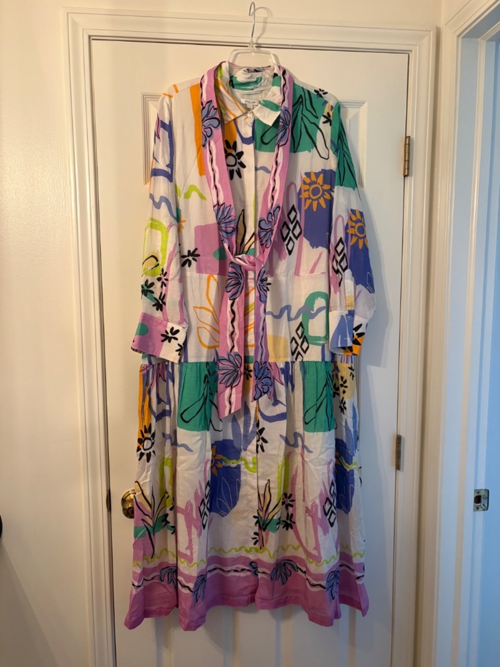 Chico light weight lined colorful dress size 3 - Picture 2 of 4